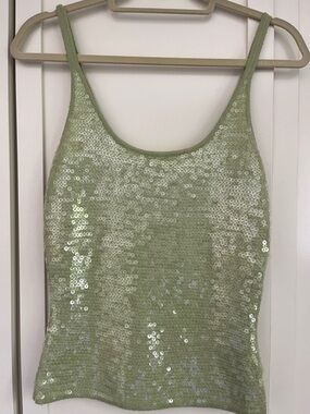 Acrobat Light Green Sequin Camisole Tank